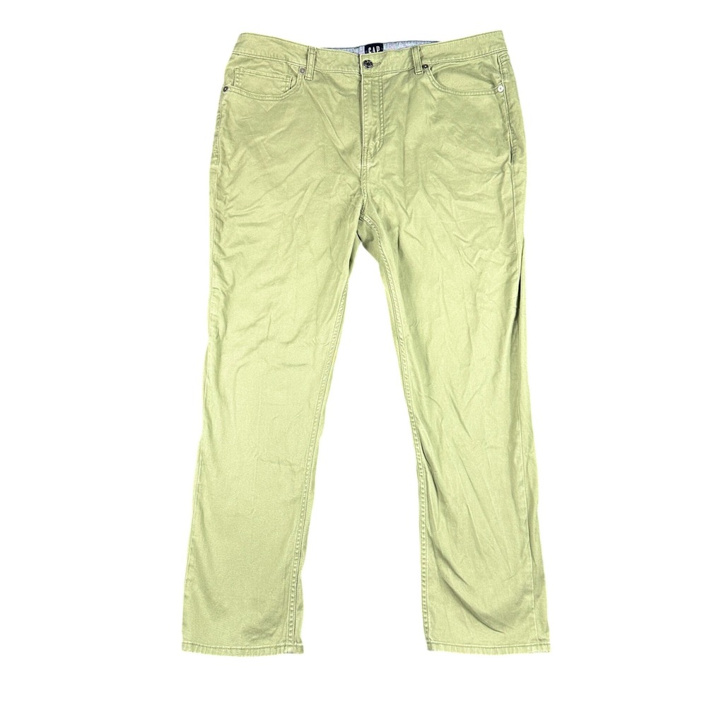 Gap Mens Straight Leg Pants Olive Green 40x30 Business Casual Gorpcore Stretch
